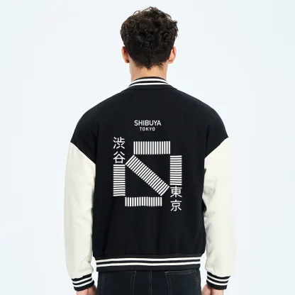 ジャケット・アウター TOKYOHEMPCONNECTION HEMP VERSITY JACKET Tokyo-Tiger Japanese Shibuya Crossing Embroidery Varsity