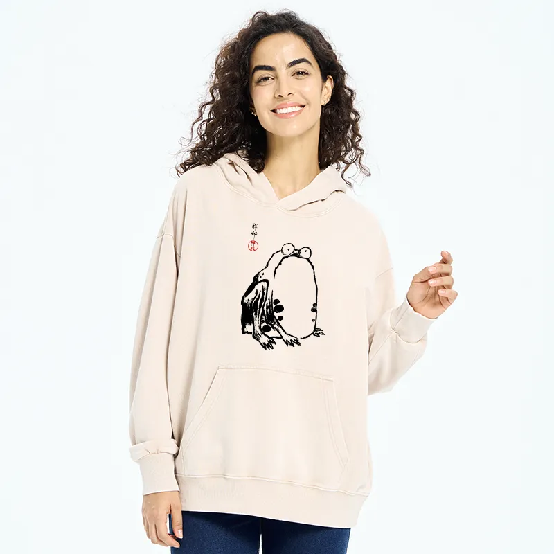 Tokyo-Tiger Grumpy Frog Matsumoto Hoji Washed Hoodie