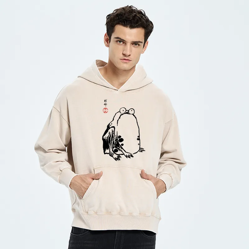 Tokyo-Tiger Grumpy Frog Matsumoto Hoji Washed Hoodie
