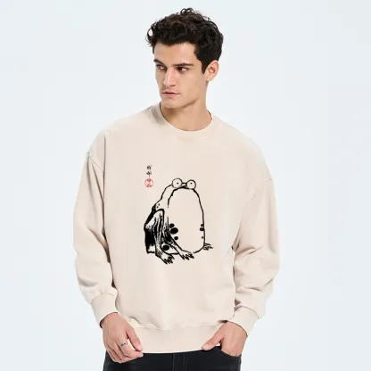Tokyo-Tiger Grumpy Frog Matsumoto Hoji Washed Sweatshirt