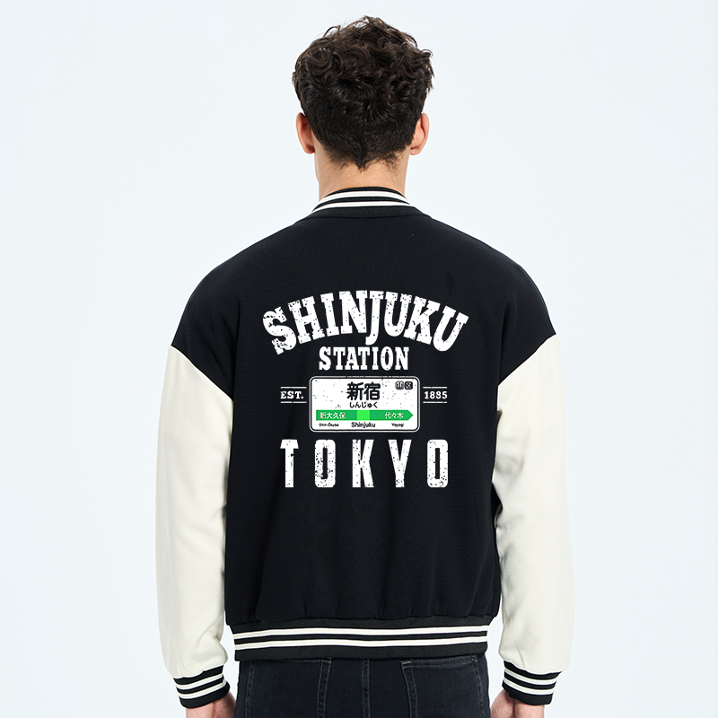 Tokyo-Tiger Shinjuku Station Yamanote Line Embroidery Varsity Jacket