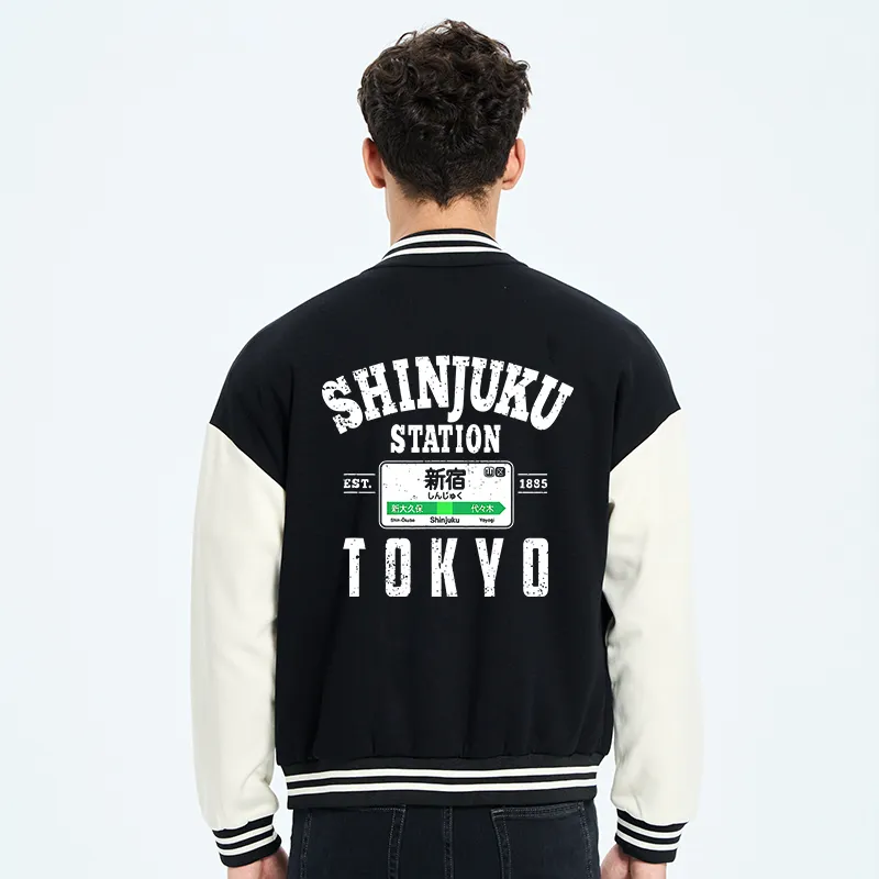 Tokyo-Tiger Shinjuku Station Yamanote Line Embroidery Varsity Jacket