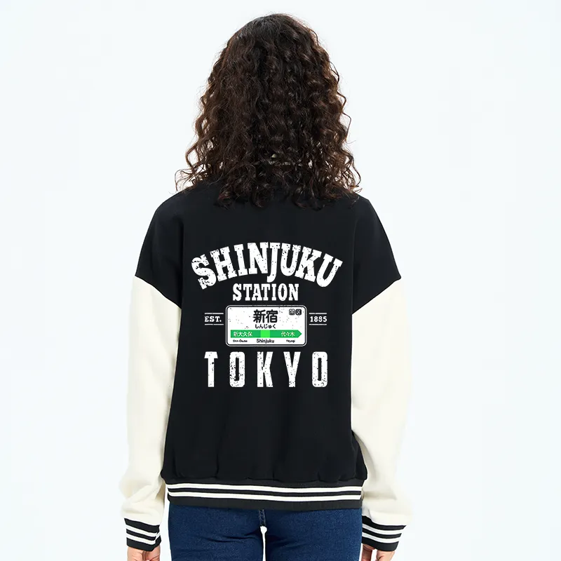 Tokyo-Tiger Shinjuku Station Yamanote Line Embroidery Varsity Jacket