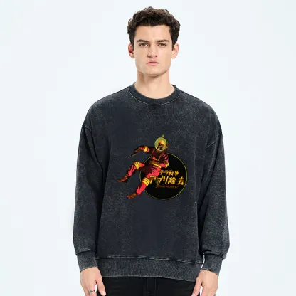 Tokyo-Tiger Skeleton Astronaut Washed Sweatshirt