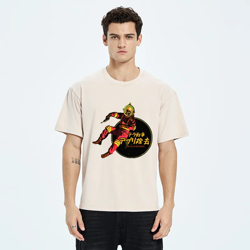 Tokyo-Tiger Skeleton Astronaut Washed T-Shirt