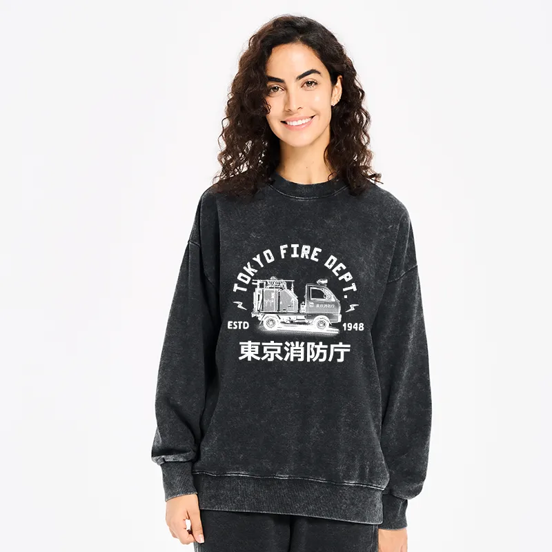 Tokyo-Tiger Tokyo Fire Dept Washed Sweatshirt