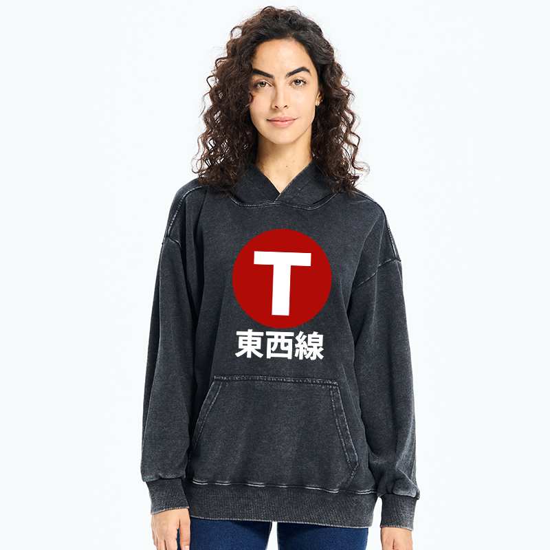 Tokyo-Tiger Tozai Line Kyoto Washed Hoodie