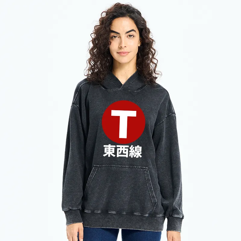 Tokyo-Tiger Tozai Line Kyoto Washed Hoodie