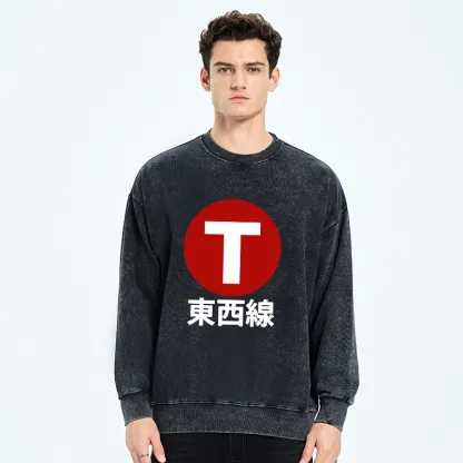 Tokyo-Tiger Tozai Line Kyoto Washed Sweatshirt