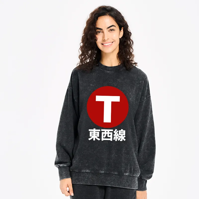 Tokyo-Tiger Tozai Line Kyoto Washed Sweatshirt