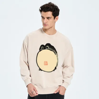 Tokyo-Tiger Grumpy Frog Japanese Washed Sweatshirt