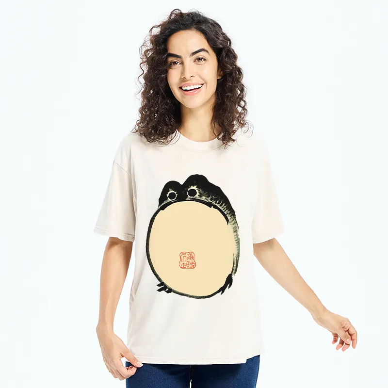 Tokyo-Tiger Grumpy Frog Japanese Washed T-Shirt