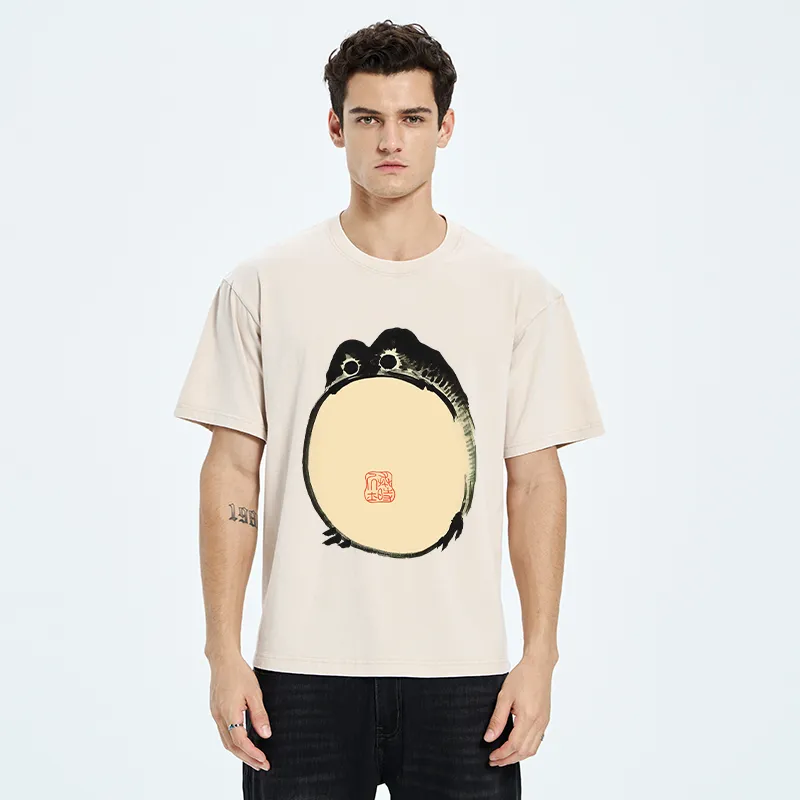 Tokyo-Tiger Grumpy Frog Japanese Washed T-Shirt