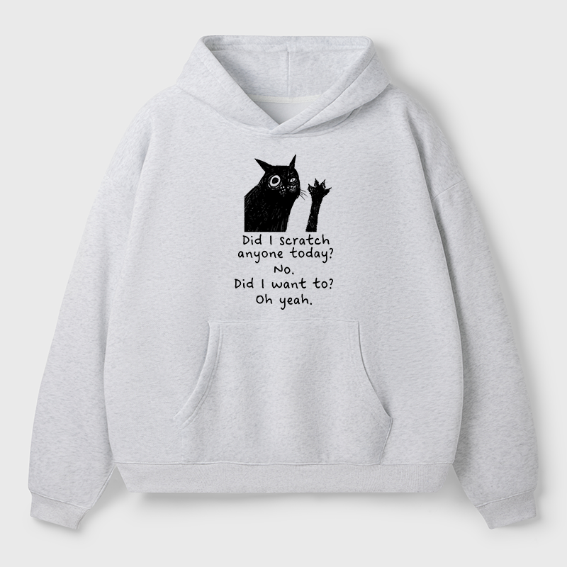 Tokyo-Tiger Black Cat Scratches People Adult Fleece Hoodie