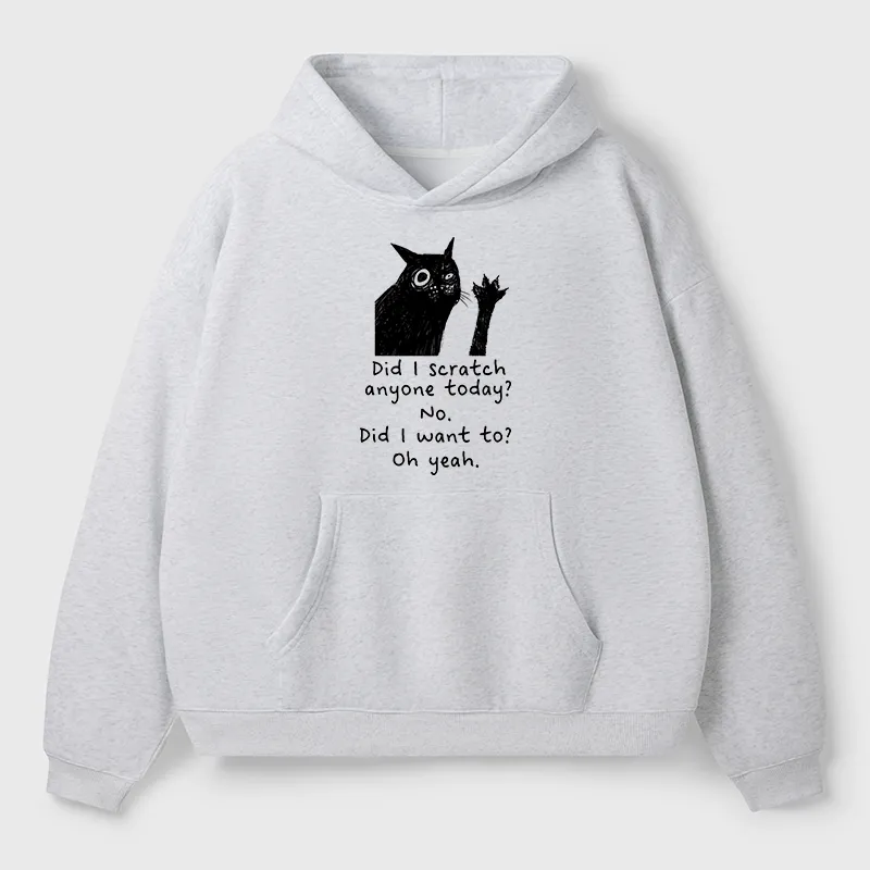 Tokyo-Tiger Black Cat Scratches People Adult Fleece Hoodie
