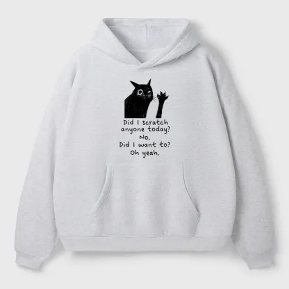 Tokyo-Tiger Black Cat Scratches People Adult Fleece Hoodie