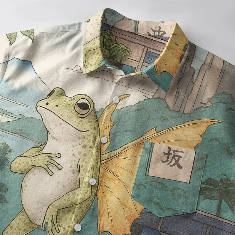 Tokyo-Tiger Frog With Wings Button-up Shirt