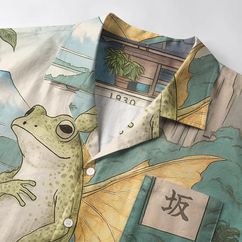 Tokyo-Tiger Frog With Wings Aloha Hawaiian Shirt