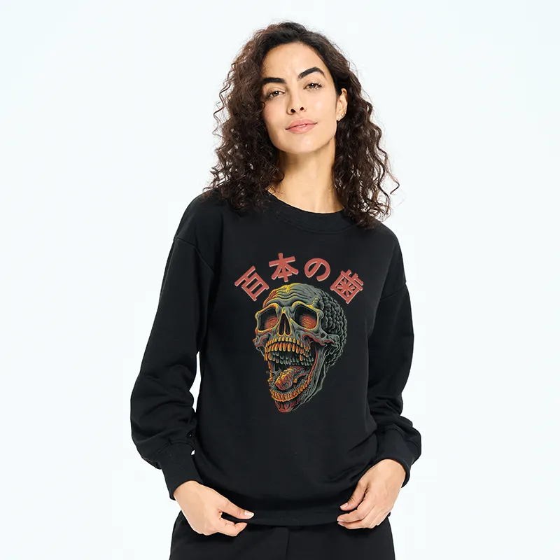Tokyo-Tiger Terrifying And Disgusting Skull Sweatshirt