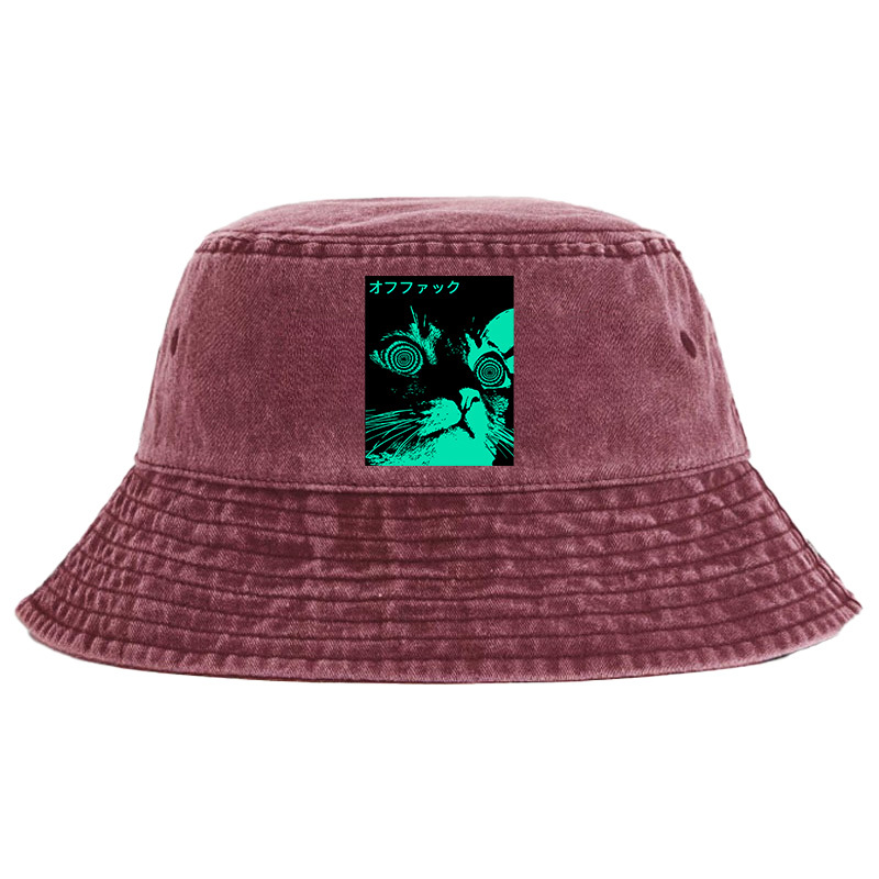 Tokyo-Tiger Cool Cat Japanese Washed Bucket Hat