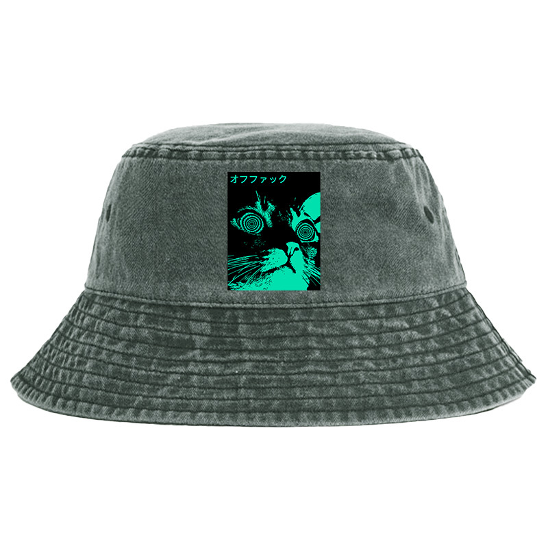 Tokyo-Tiger Cool Cat Japanese Washed Bucket Hat