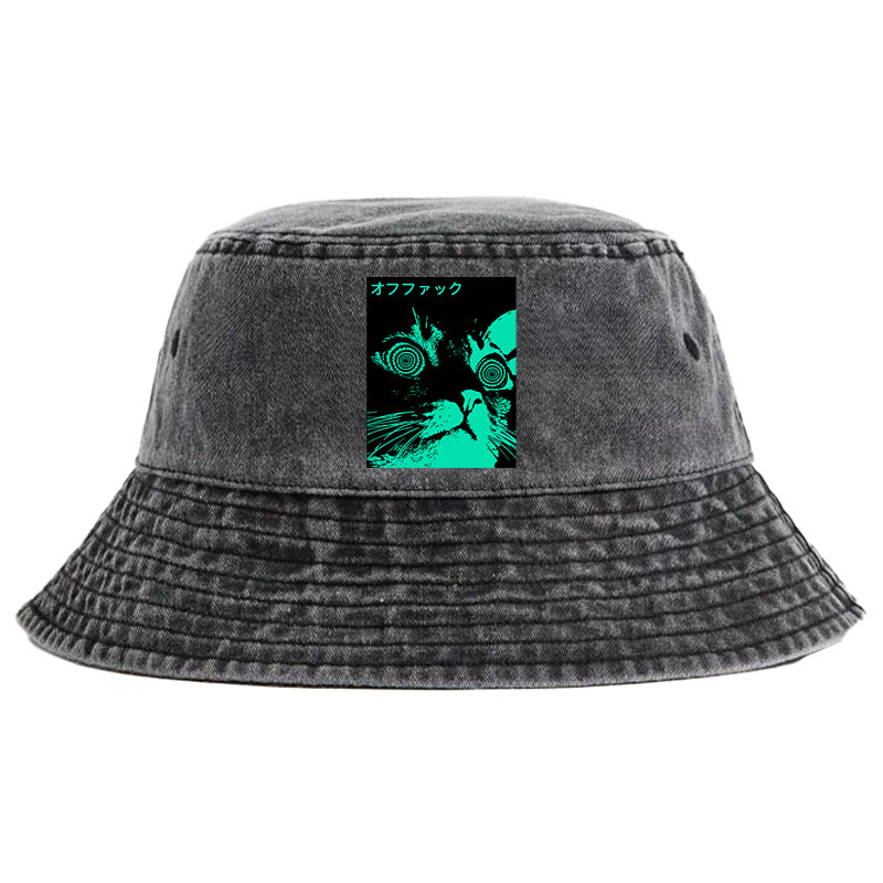 Tokyo-Tiger Cool Cat Japanese Washed Bucket Hat Sale