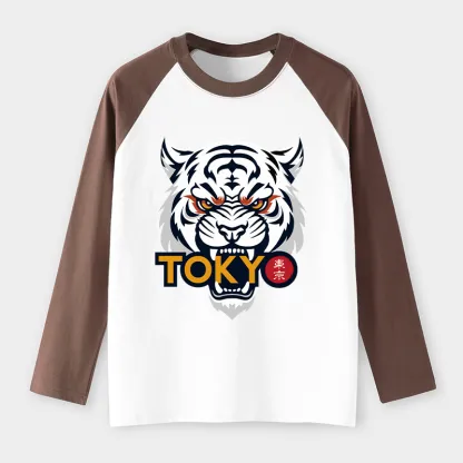Tokyo-Tiger Logo Raglan long sleeve T-shirt