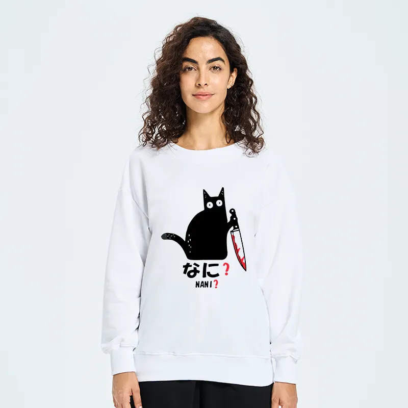 Tokyo-Tiger A Puzzled Cat Holding A Knife Sweatshirt