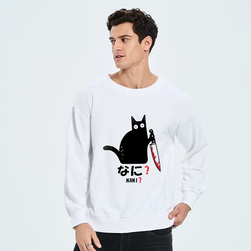 Tokyo-Tiger A Puzzled Cat Holding A Knife Sweatshirt