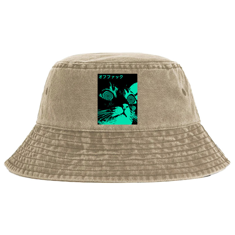 Tokyo-Tiger Cool Cat Japanese Washed Bucket Hat