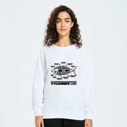 Tokyo-Tiger Tuna Dissection Map Japanese Sweatshirt