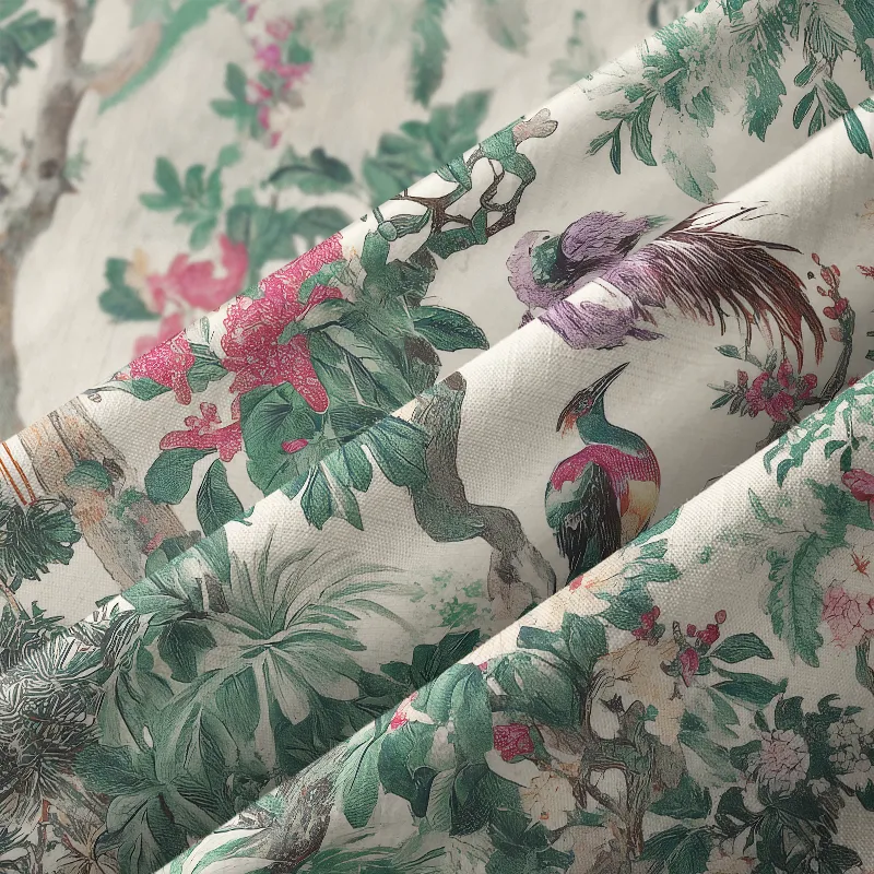 Tokyo-Tiger Flora Fowl Play Button-up Shirt