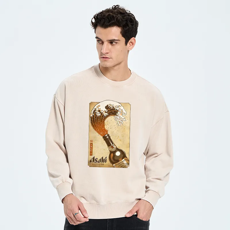 Tokyo-Tiger Asahi Logo Japanese Washed Sweatshirt