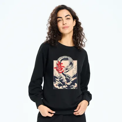 Tokyo-Tiger Sea Dragon Japanese Sweatshirt