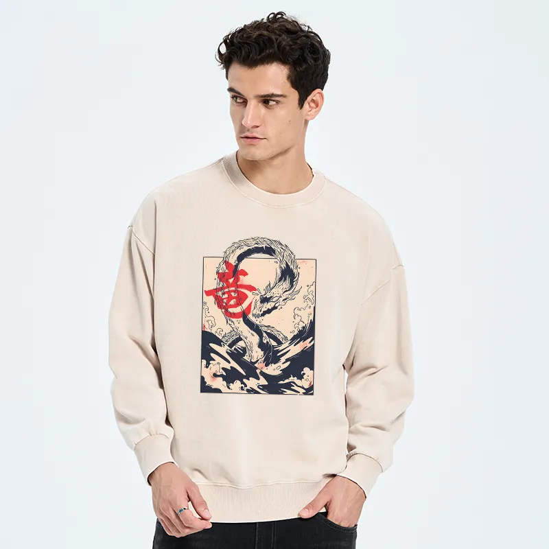 Tokyo-Tiger Sea Dragon Japanese Washed Sweatshirt