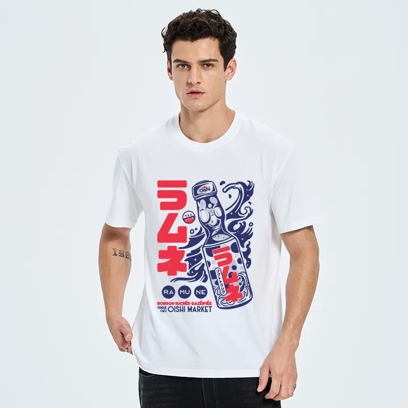 Tokyo-Tiger Ramune Print Japanese Classic T-Shirt