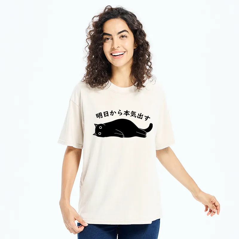 Tokyo-Tiger I'm Going To Get Serious Tomorrow Washed T-Shirt