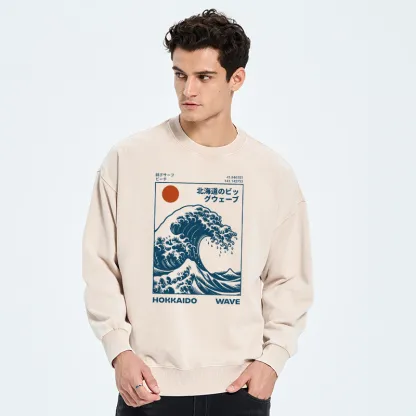 Tokyo-Tiger Hokkaido Wave Japan Washed Sweatshirt