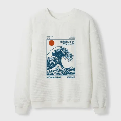 Tokyo-Tiger Hokkaido Wave Japan Waffle Sweatshirt