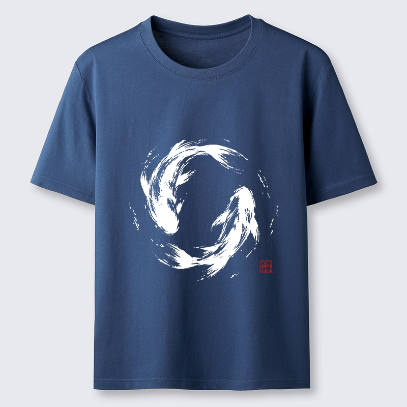 Tokyo-Tiger Ink Koi Fish Circle Classic T-Shirt