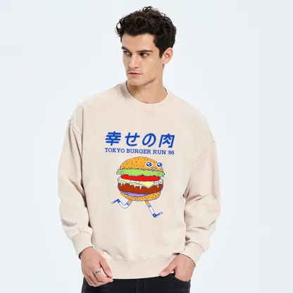 Tokyo-Tiger Tokyo Burger Run Japanese Washed Sweatshirt