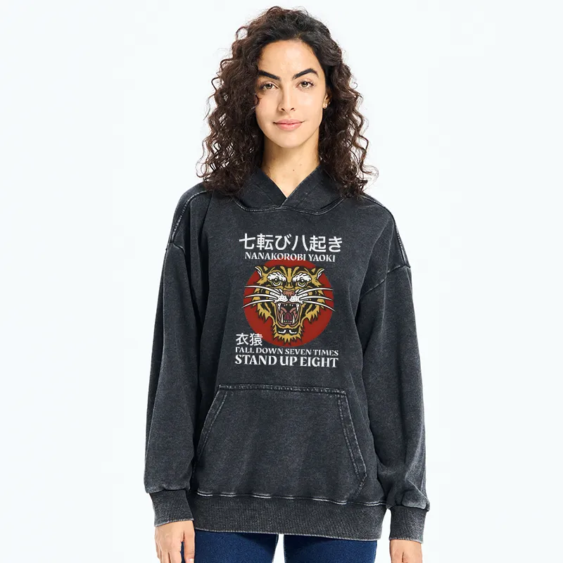 Tokyo-Tiger Retro Tiger Washed Hoodie