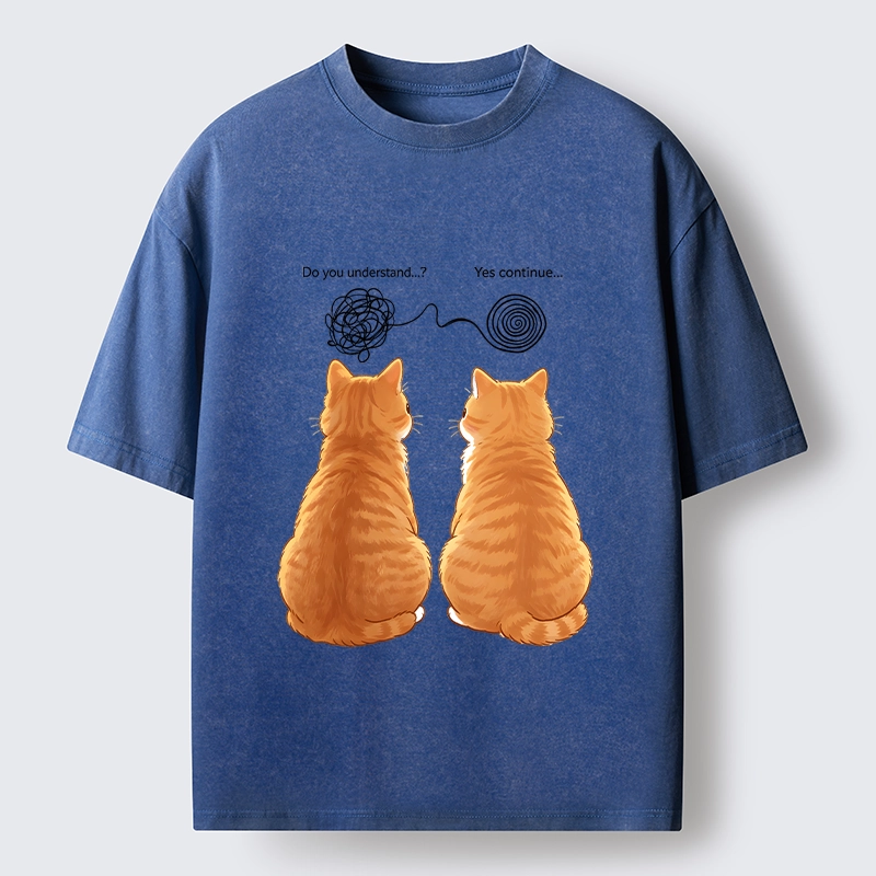 Tokyo‑Tiger Relatable Cat Thoughts Washed T‑Shirt
