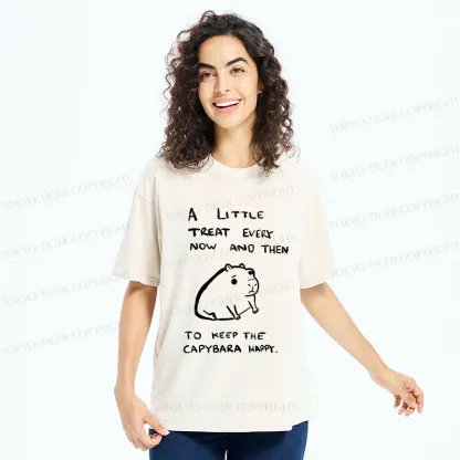Tokyo-Tiger Keep Capybara Happy Washed T-Shirt