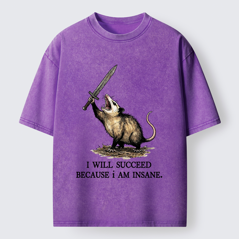 Tokyo-Tiger Funny Warrior Opossum Meme Washed T-Shirt