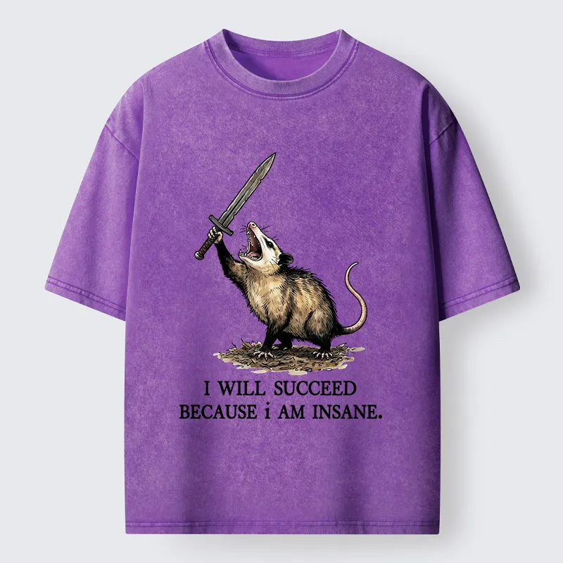 Tokyo-Tiger Funny Warrior Opossum Meme Washed T-Shirt