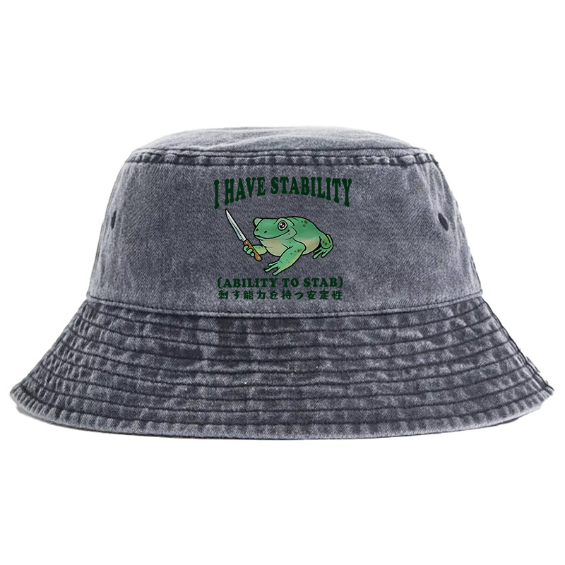 Tokyo-Tiger Mentally Stable Assassin Frog Washed Bucket Hat