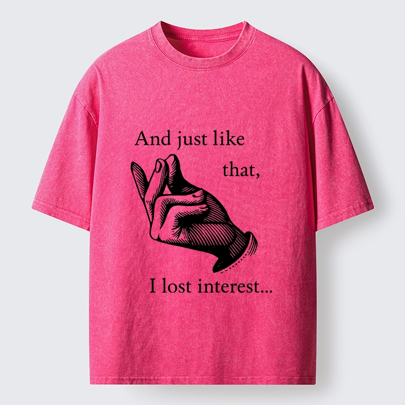 Tokyo‑Tiger Funny Lose Interest Washed T‑Shirt
