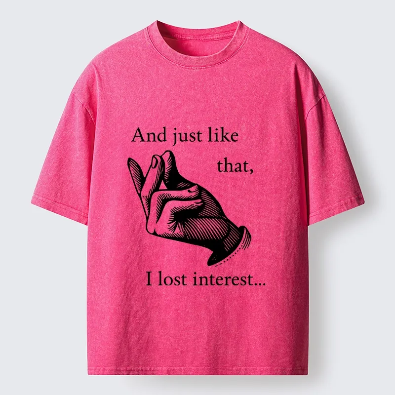 Tokyo‑Tiger Funny Lose Interest Washed T‑Shirt