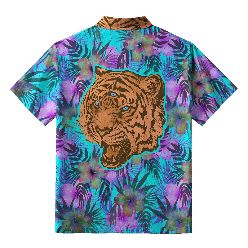 Tokyo-Tiger Retro Three-Eyed Tiger Button-up Shirt